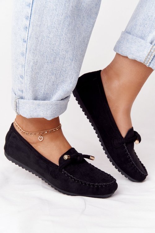 Women's Suede Loafers Black Marylin | Cheap and fashionable shoes at ...