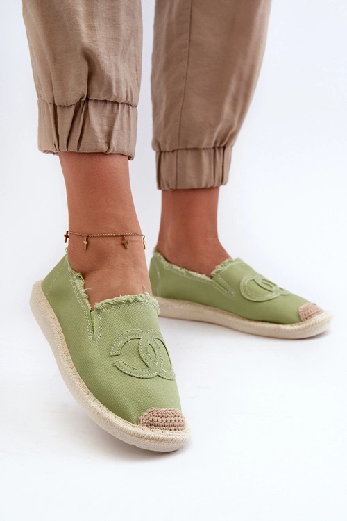 Klasyczne Damskie Espadryle Zielone Flaure