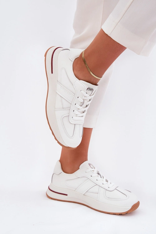 Skórzane Damskie Buty Sportowe Sneakersy Daniel Lopez Just Dare SS2D4042 Białe