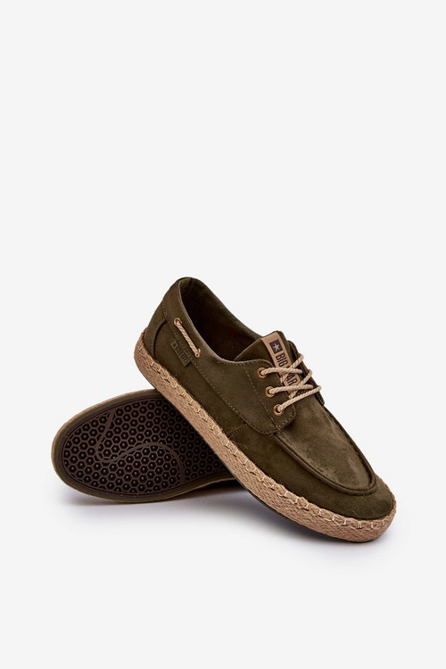 Espadryle Męskie Sznurowane Big Star NN174055 Khaki