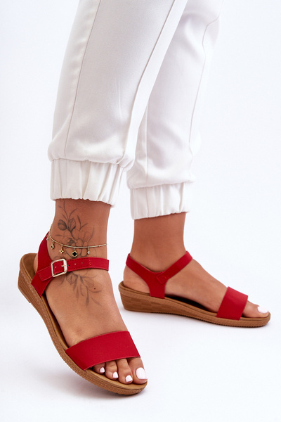 Classic Low Heel Sandals Red Arya