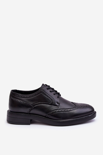 Men's Elegant Leather Shoes Black Gustavo