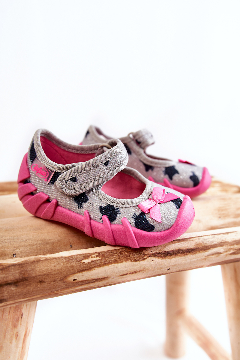 Ballerina Slippers Befado Cats 109N247 GreyPink Cheap and