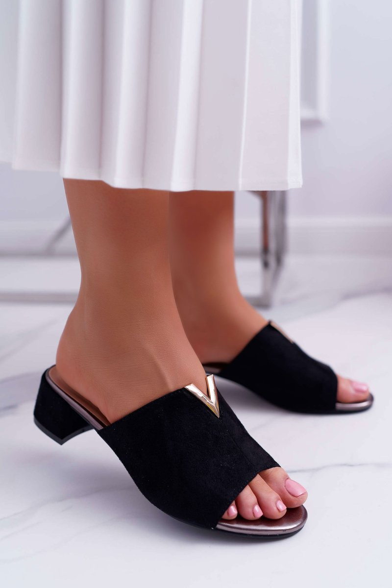 Classic Women’s Slides Elegant Black Demea Cheap and fashionable