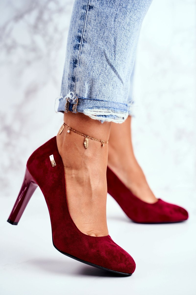 women-maroon-suede-ladies-shoes-campbell-cheap-and-fashionable-shoes