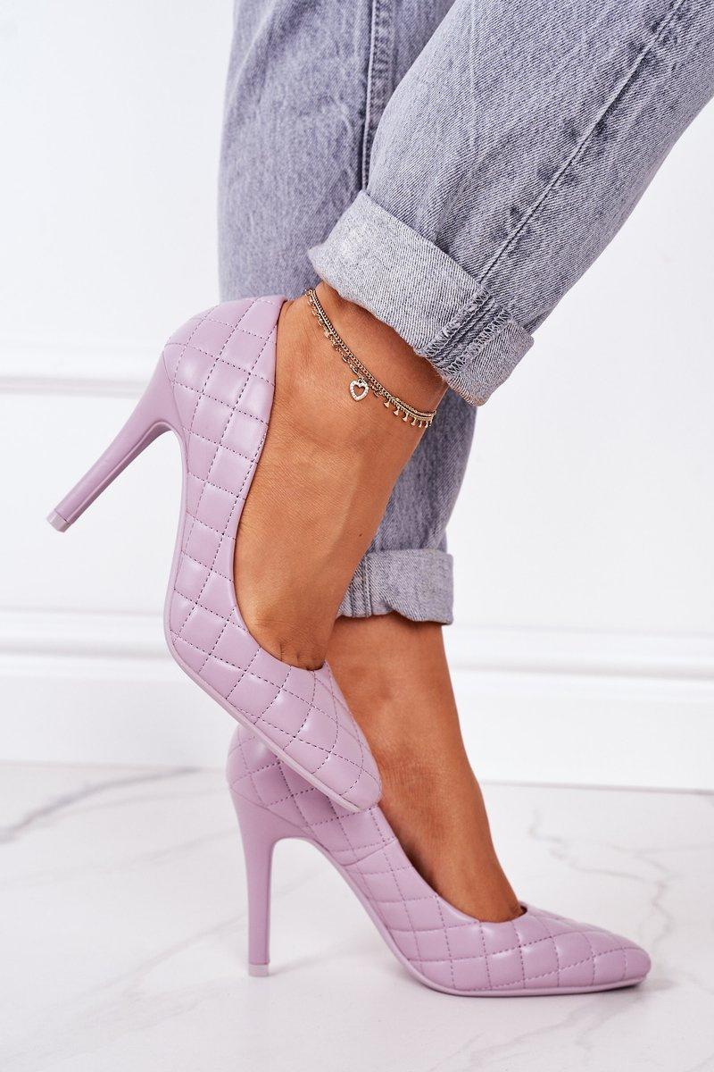 Elegant Quilted Heels Purple Rosanna Cheap and fashionable shoes at