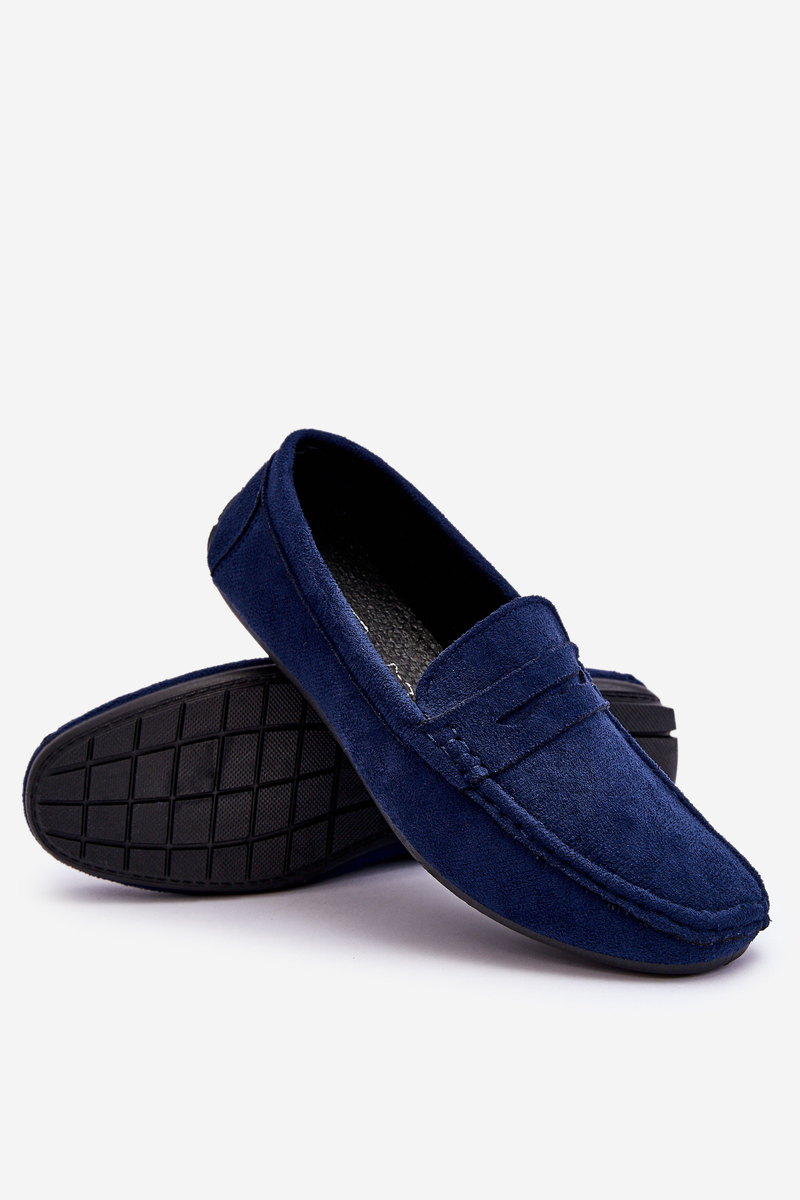 Men's Suede Loafers Navy Mack | Cheap and fashionable shoes at Butosklep.pl