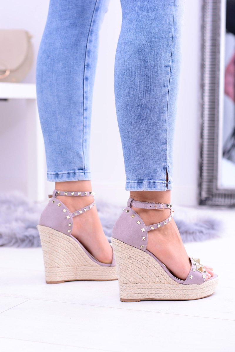 Purple Espadrilles Sandals Brads Narumi Cheap and fashionable shoes