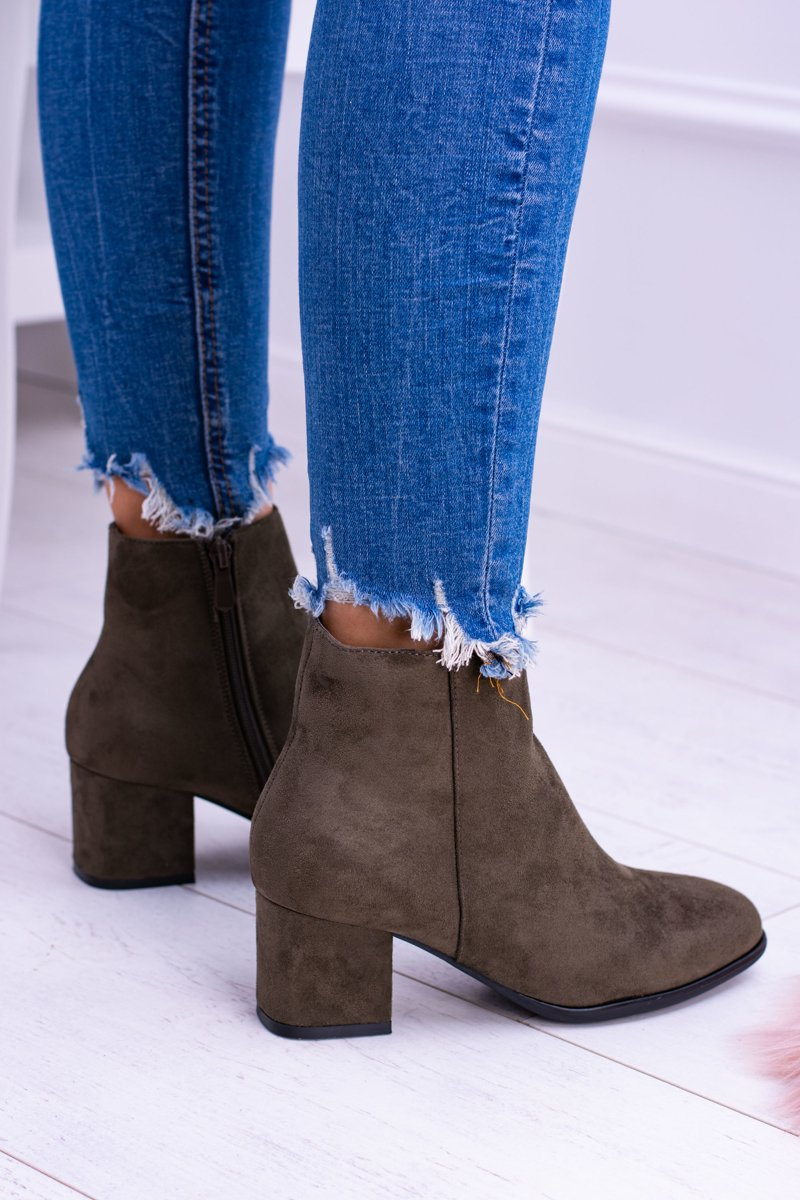 ladies khaki ankle boots