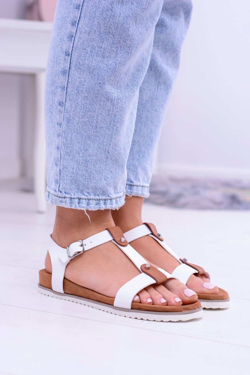 White Comfortable Womens Flat Dubi Sandals Cheap And Fashionable Shoes At Butoskleppl 