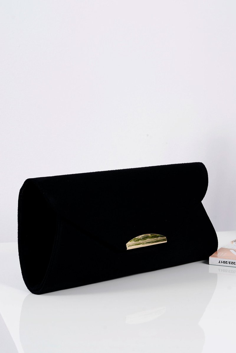 Women's Black Suede Clutch Bag Cheap and fashionable shoes at