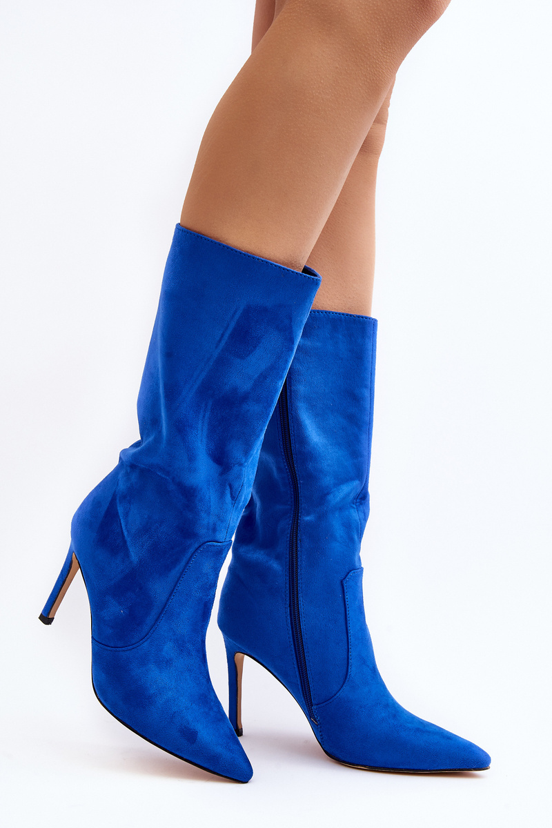 Women's Blue Knee-High Stiletto Boots Odetteia | Cheap and fashionable ...