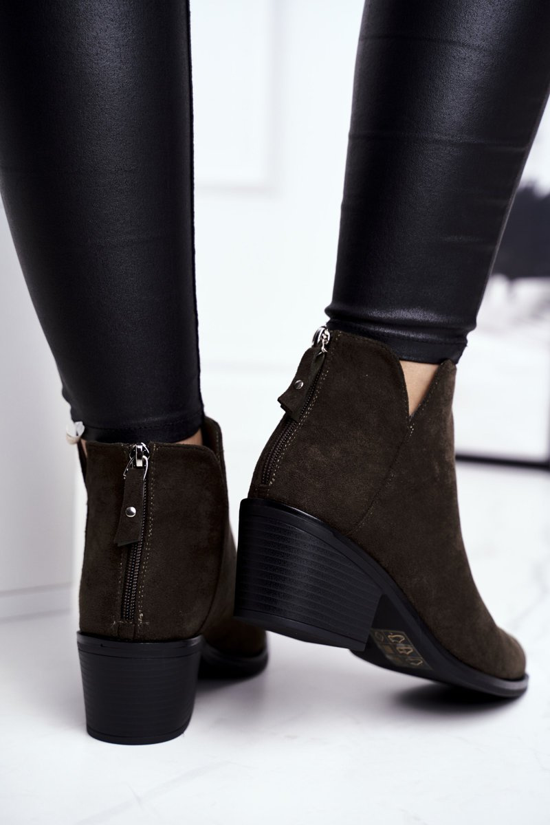 khaki flat boots