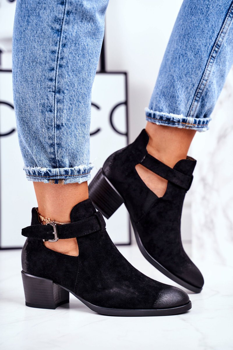 Women’s Boots On Heel With Cutouts Black Sicily | Cheap and fashionable ...