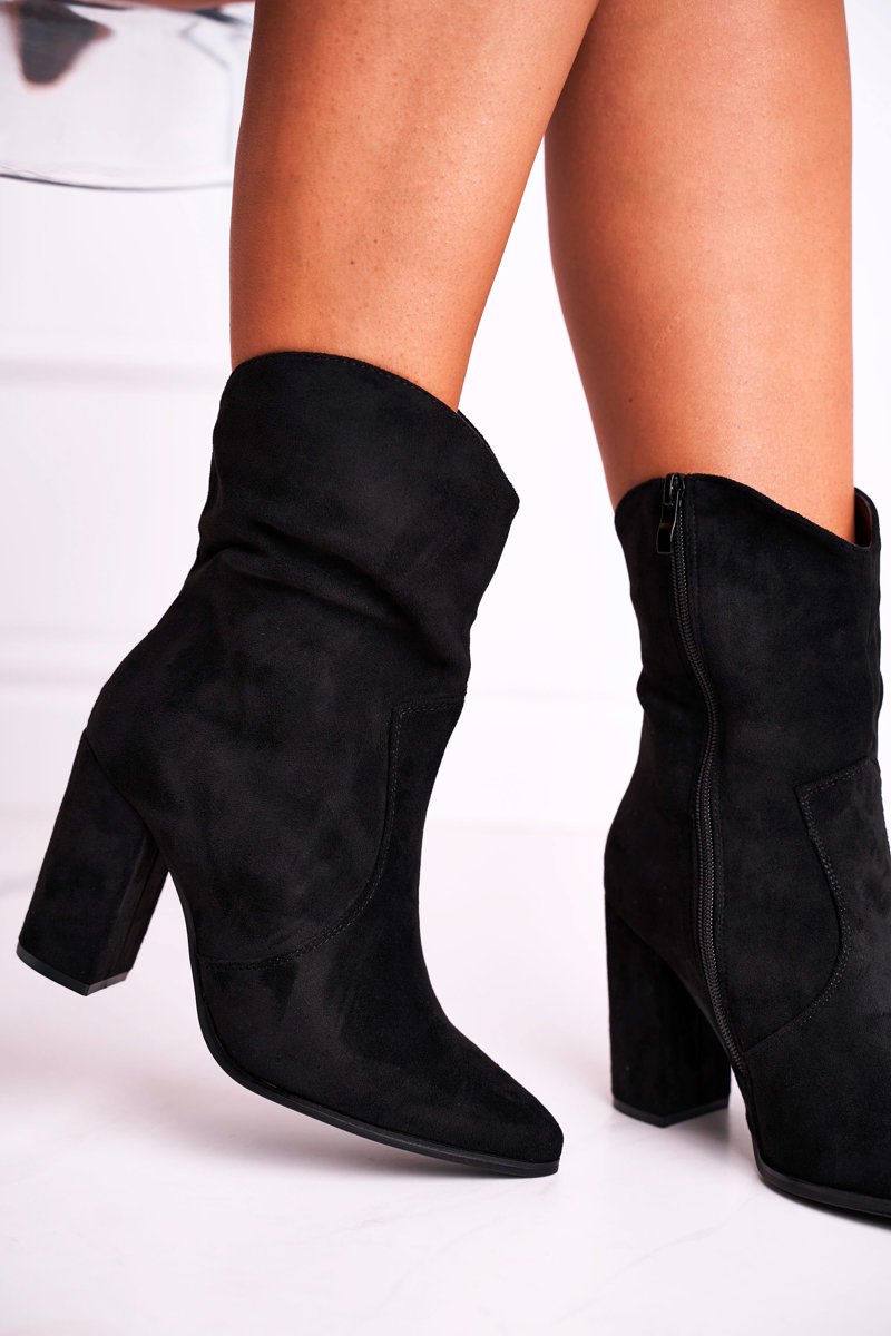 Women’s Boots On High Heel Eco-Suede Black Ecstasy | Cheap and ...