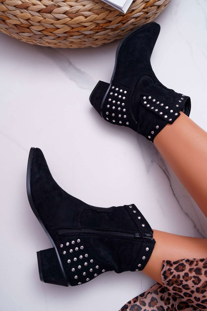 Women's Cowboy Boots Flat Heel Black Fine Cheap and fashionable shoes