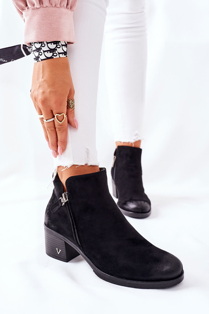 Women's Flat Boots Suede Black Bellarena Cheap and fashionable shoes