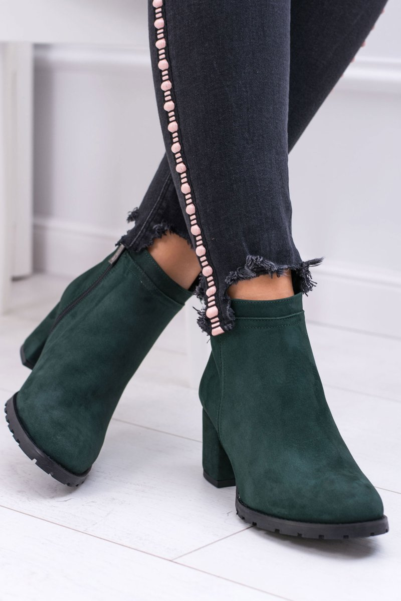 Women's Green Leather Stiletto Boots Nicole Cheap and fashionable