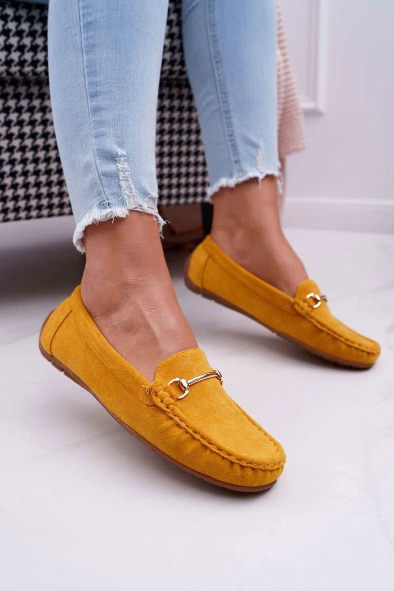 Women’s Loafers Suede Yellow Sonnero | Cheap and fashionable shoes at