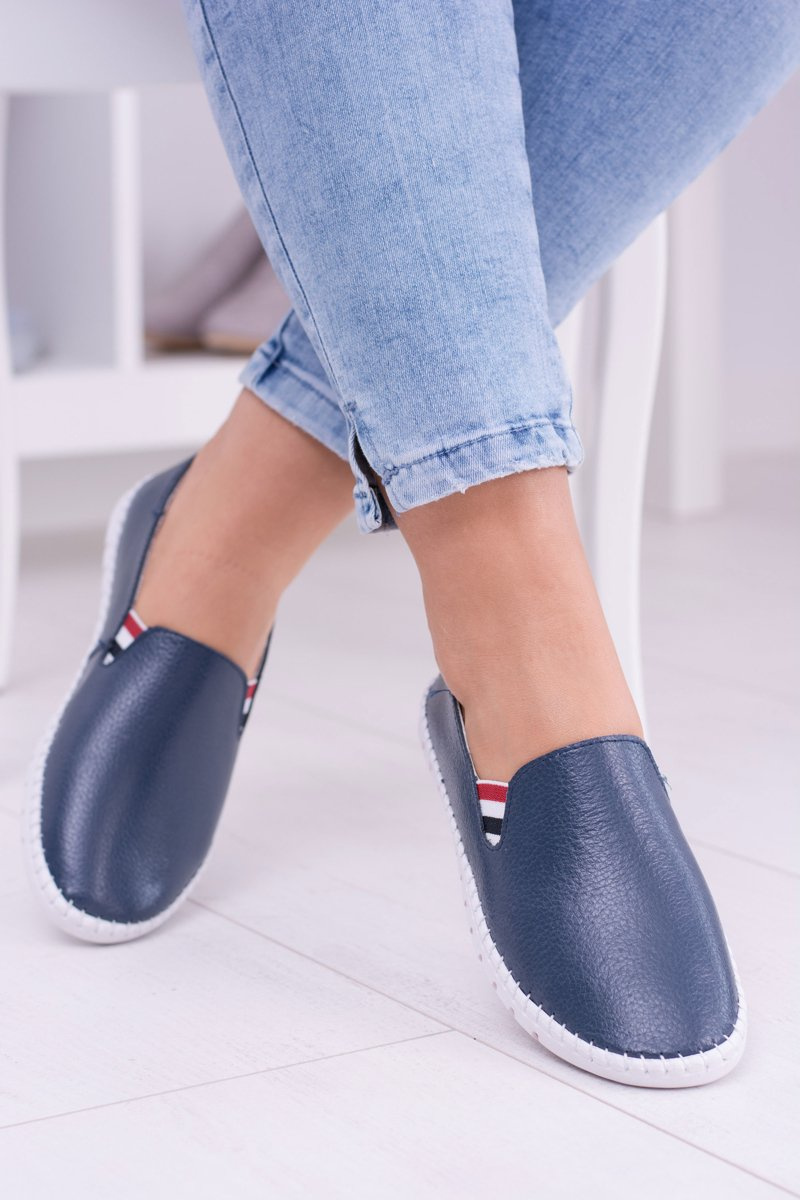 Women's Navy Blue Leather Bellara Tennis Shoes Cheap and fashionable shoes at Butosklep.pl