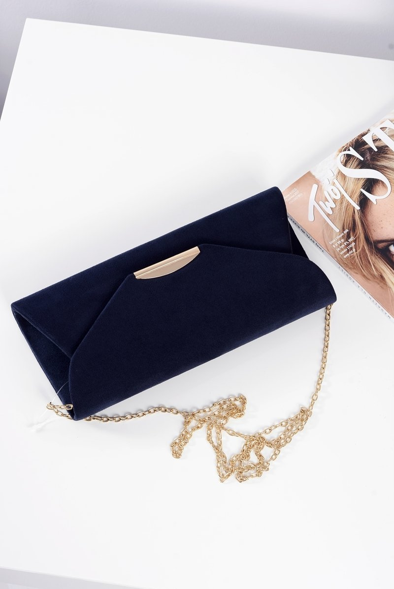 Women's Navy Blue Suede Clutch Bag Cheap and fashionable shoes at