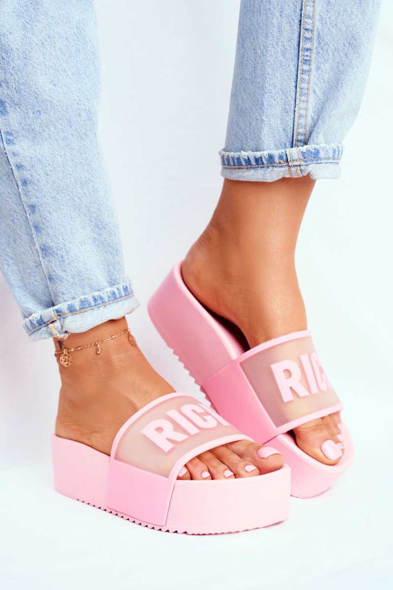 Women's Platform Flip Flops Pink RICH Cheap and fashionable shoes at