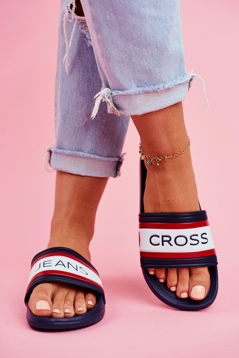 Women's Slides Cross Jeans Navy Blue FF2R4160C Cheap and fashionable