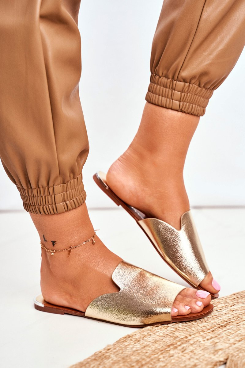 Women's Slippers Gold Mimios Cheap and fashionable shoes at Butosklep.pl