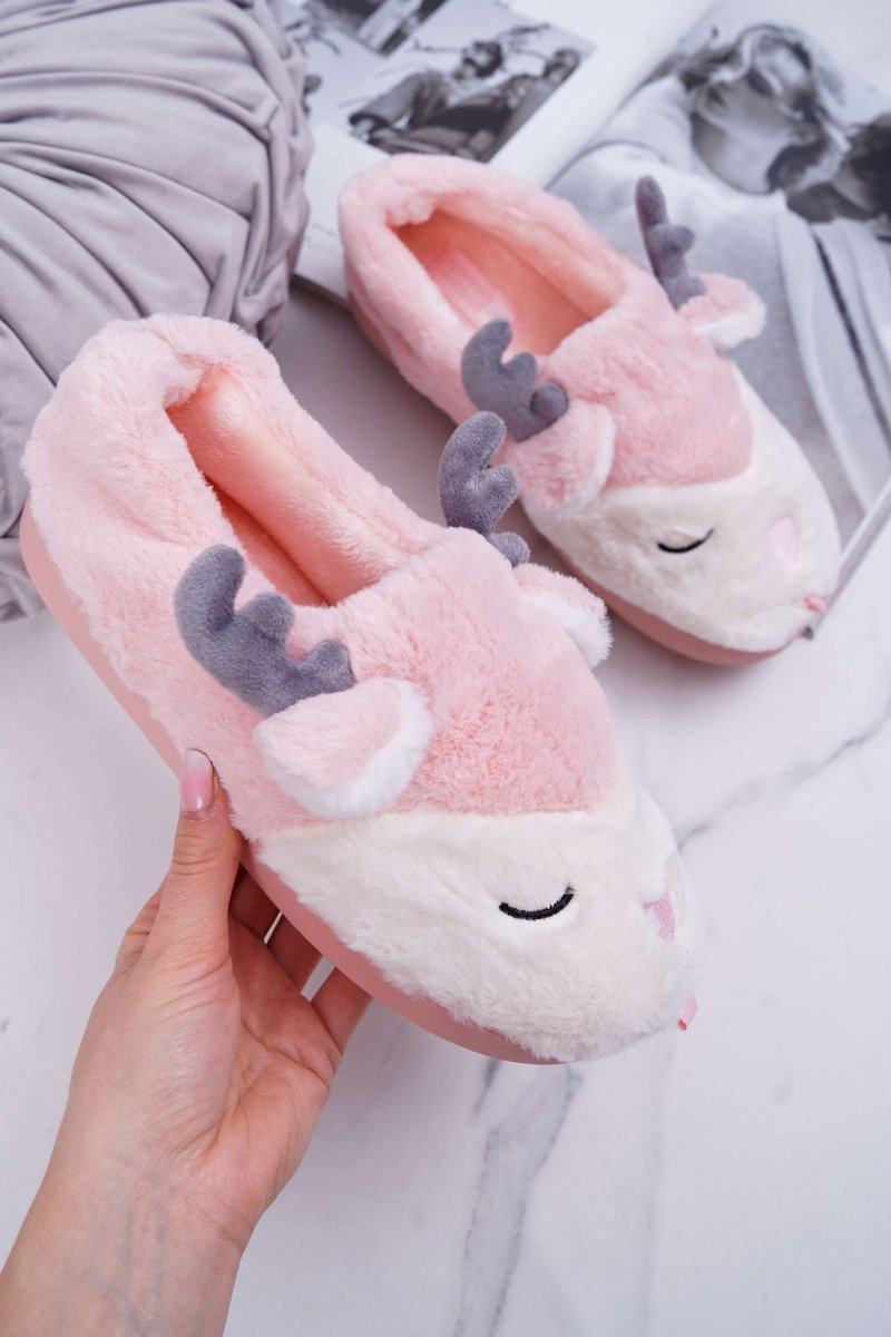 pink reindeer slippers