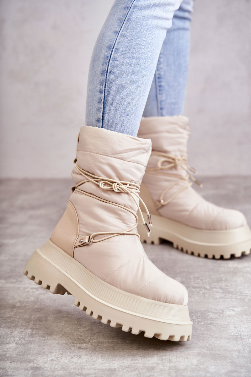 Women's Snow Boots On The Platform Beige Lilou Cheap and fashionable