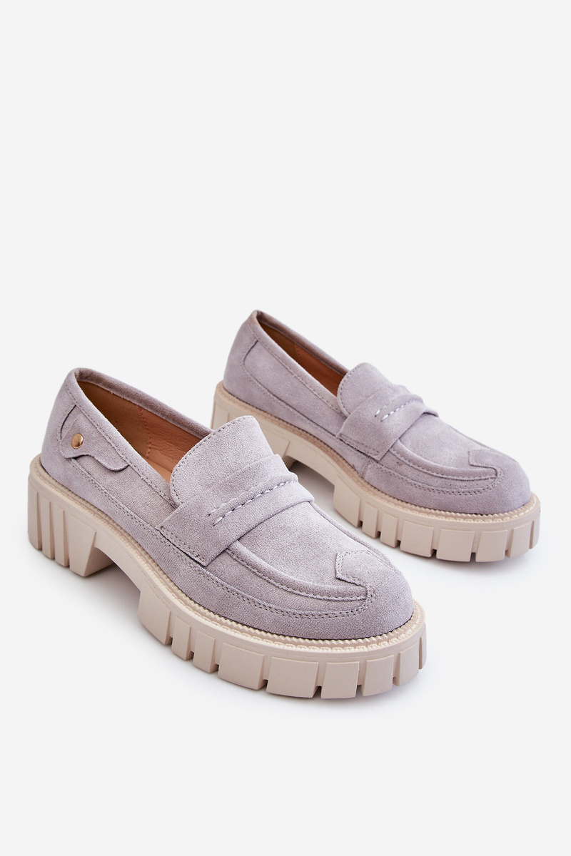 Women S Suede Slip On Shoes Grey Fiorell Cheap And Fashionable Shoes At Butosklep Pl