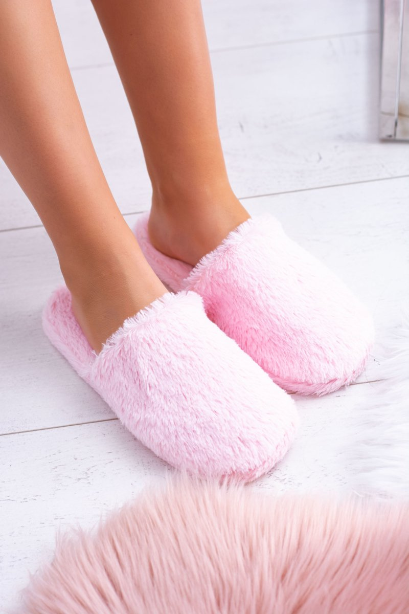 Women's fur slippers pink Mimia | Cheap and fashionable shoes at ...