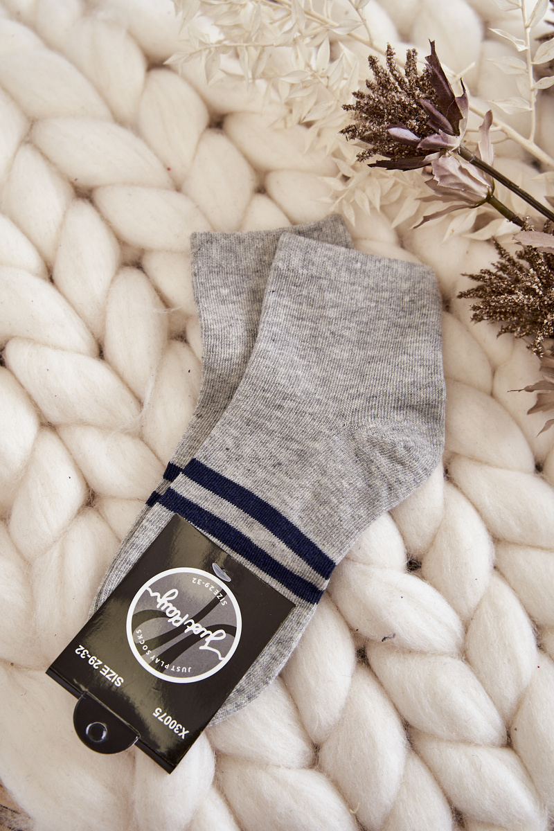 Youth Cotton Ankle Socks Grey Cheap and fashionable shoes at Butosklep.pl