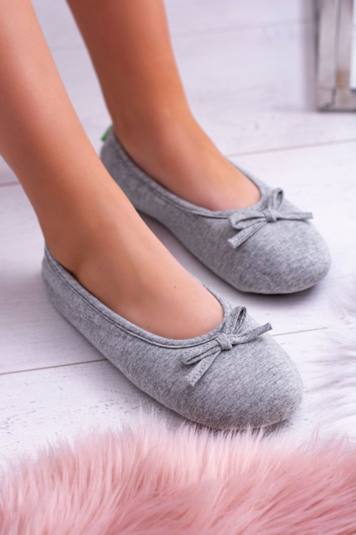 Dreex Cotton Women's Grey Slippers Ballerinas