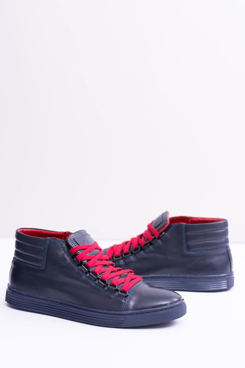Men's Leather Sneakers Navy Blue Torres Cheap and fashionable shoes