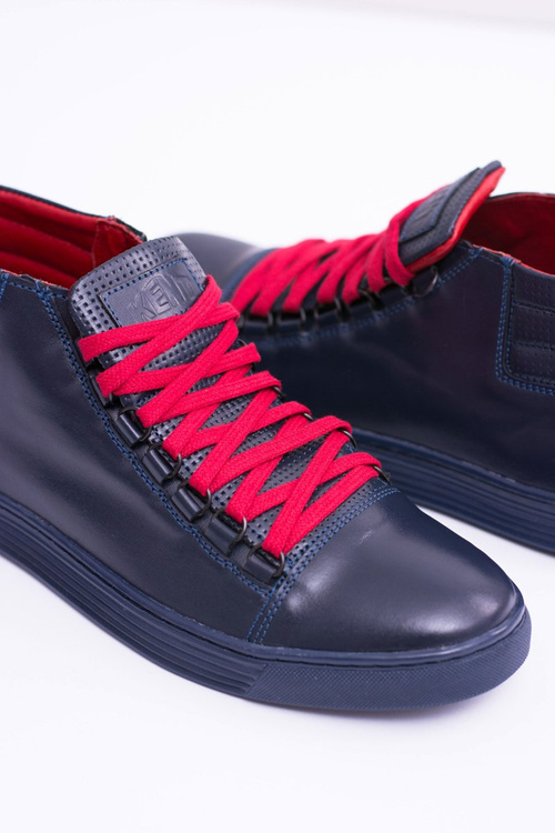 Men's Leather Sneakers Navy Blue Torres Cheap and fashionable shoes