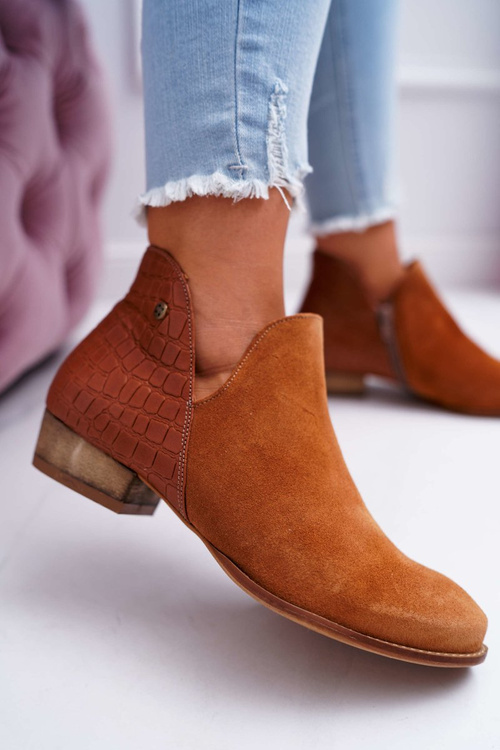 Women's Leather Boots Maciejka Camel Animal Print 0409129 Cheap and