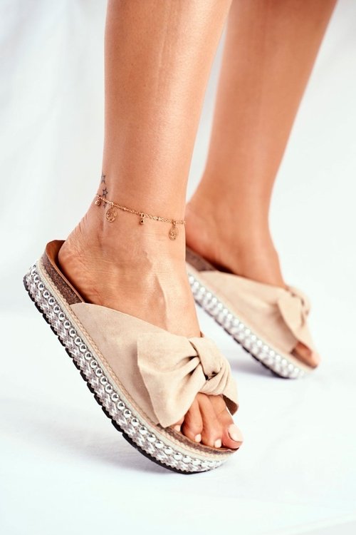 Women's Slides High Beige Mortigo | Cheap and fashionable shoes at ...