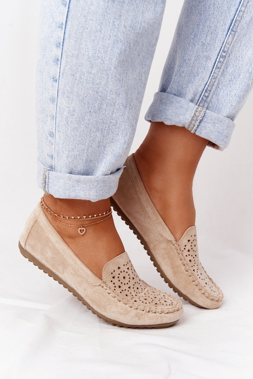 Women's Suede Loafers Beige Molly Cheap and fashionable shoes at