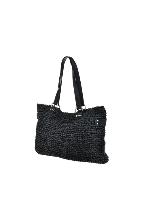 Duża Torba Z Plecionki Big Star NN574108 Czarna