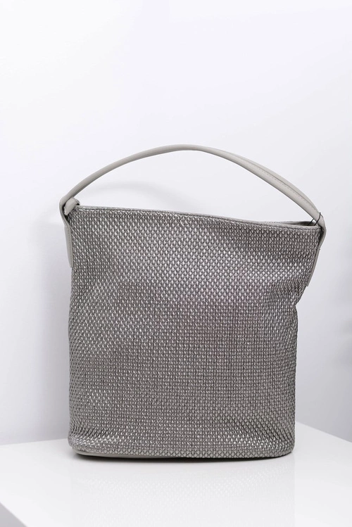 Damska Duża Szaro Srebrna Torebka Nobo