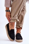 Damskie Zamszowe Espadryle Czarne Keyla