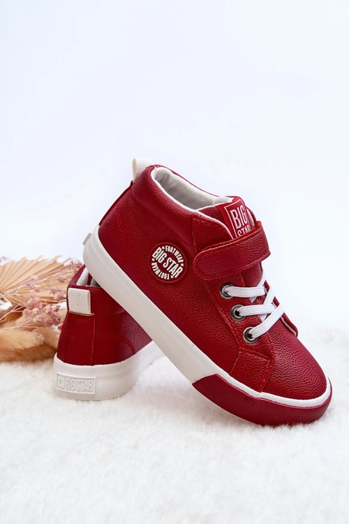 Skórzane Dziecięce Trampki Big Star EE374004 Czerwone