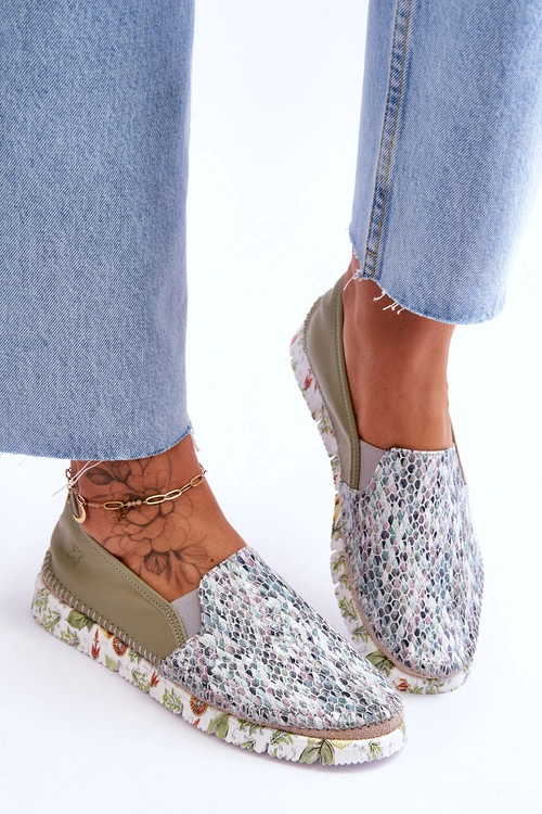 Damskie Półbuty Wsuwane Skórzane Maciejka 03512-51 Zielone