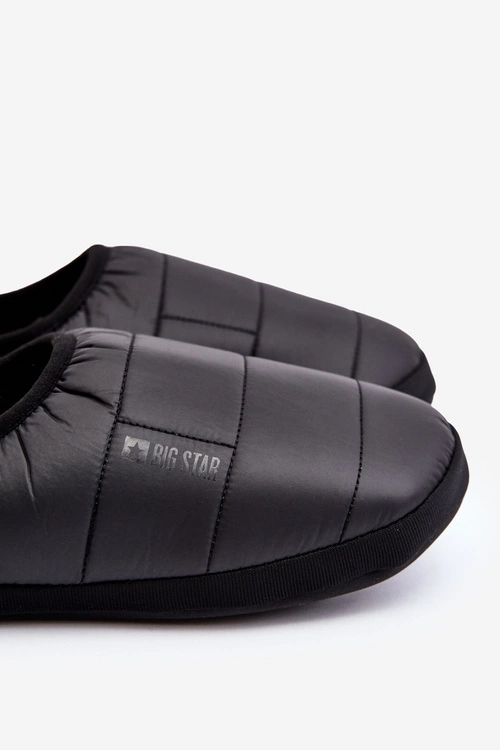 Męskie Wsuwane Ocieplane Kapcie Czarne Big Star KK174363