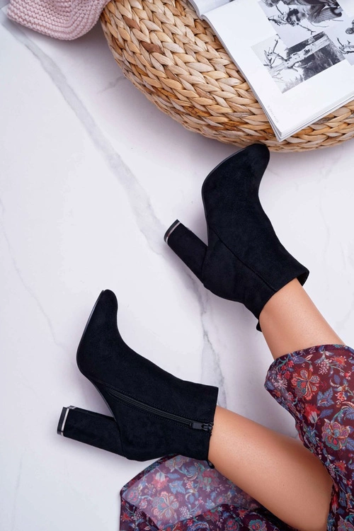 Botki Damskie Na Obcasie Czarne Sadie