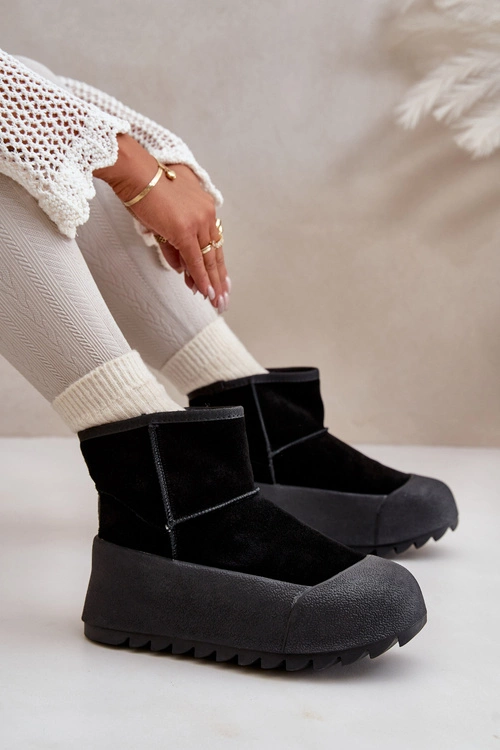 Ocieplane Zamszowe Śniegowce Na Platformie Big Star OO274A213 Czarne