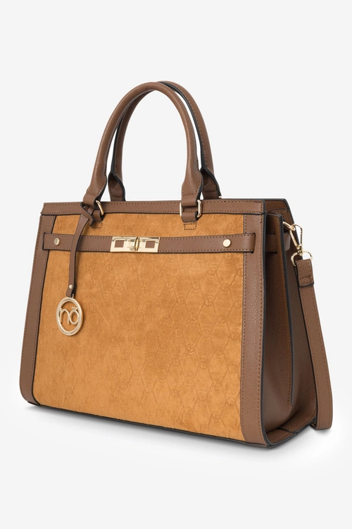 Duża Klasyczna Torebka Nobo R1710-C017 Karmelowo-Brązowa