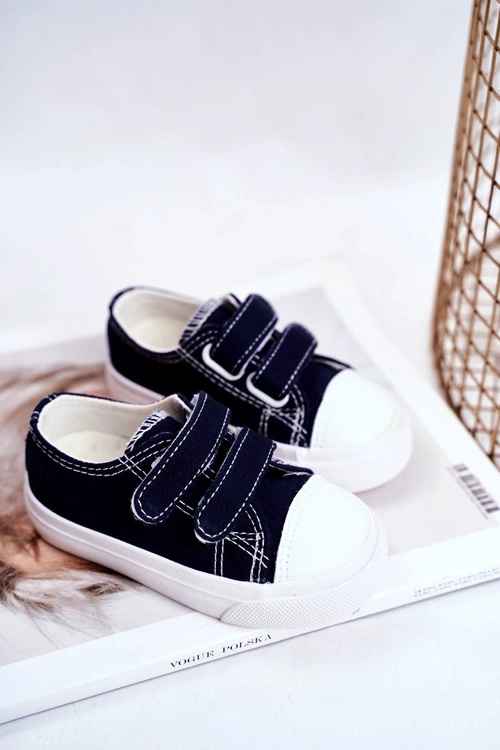 Tenisówki Dziecięce na Rzepy Granatowe Fanot