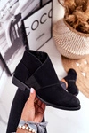 Botki Damskie Ciepłe Sztyblety Płaski Obcas Czarne Sirro